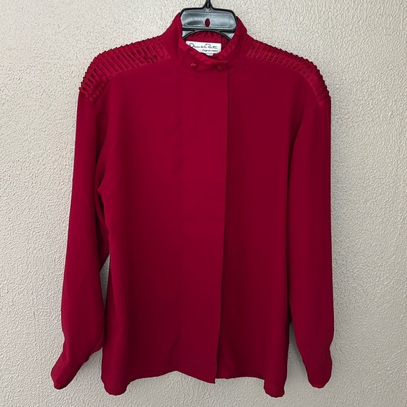 Women’s OSCAR DE LA RENTA Polyester Jacket Womens Clergy Chef Fashion 6 Red - Picture 1 of 10